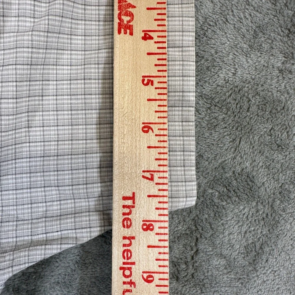 The North Face Mens Grey White Micro Grid Cotton Short Sleeve Button Down M